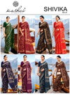 Shivika Vol 1 By Kashvi Black Moss Foil Saree Wholesalers In Surat
